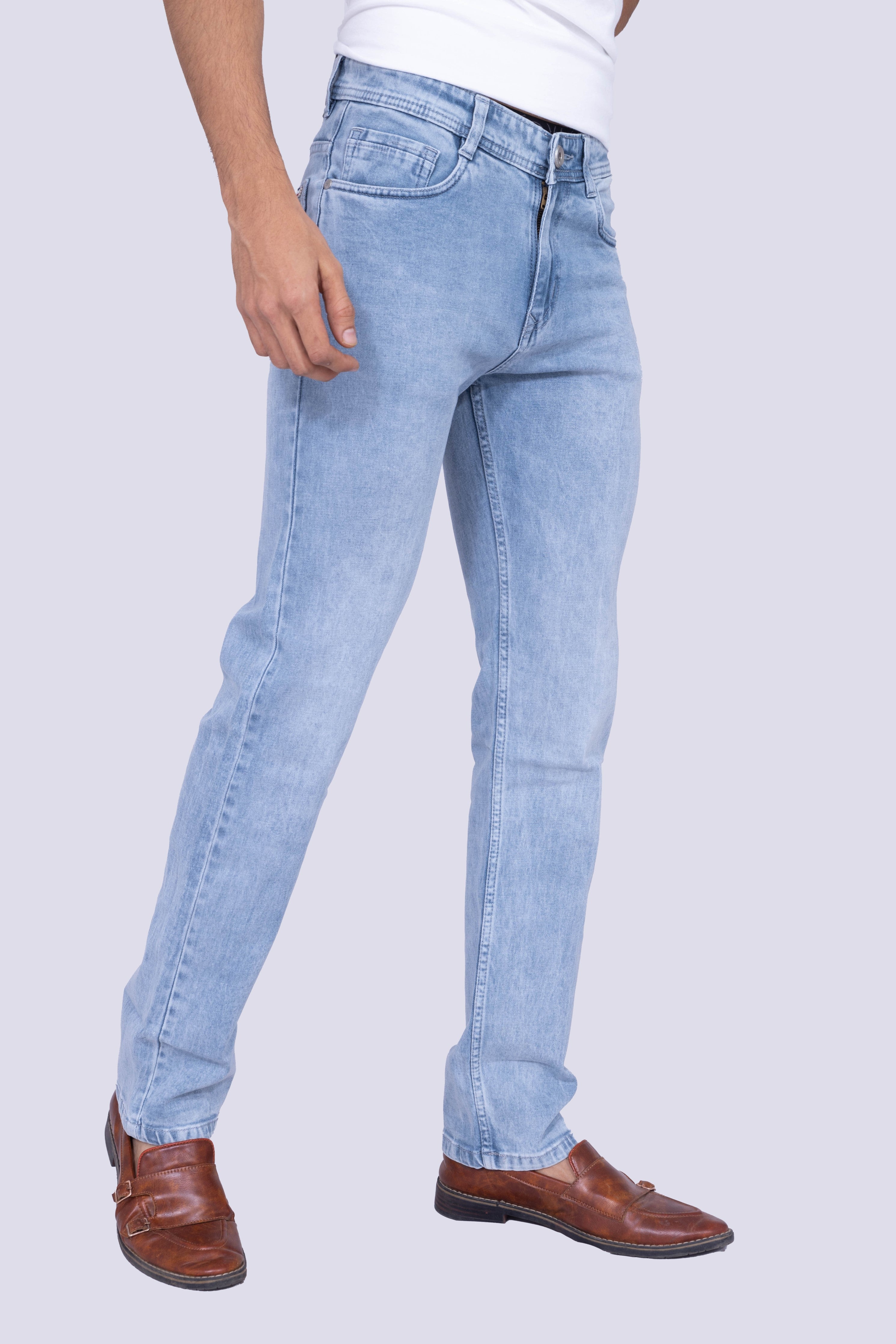 Vintage Ice Blue Straight Fit Stretchable jeans