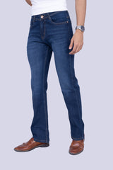 Classic Deep Blue Crosshatch Bootcut jeans