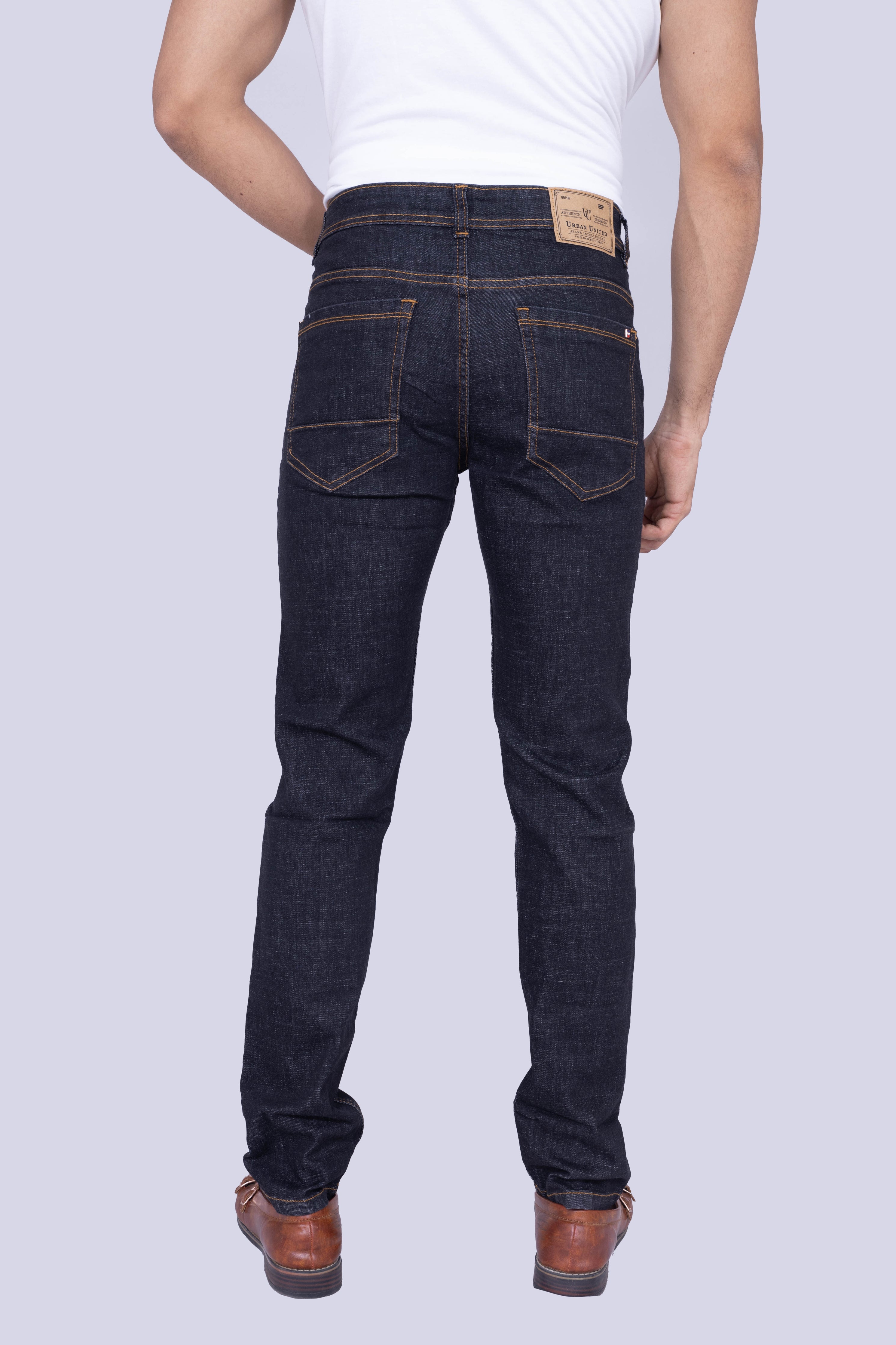 Classic Grey Black raw look narrow fit jeans