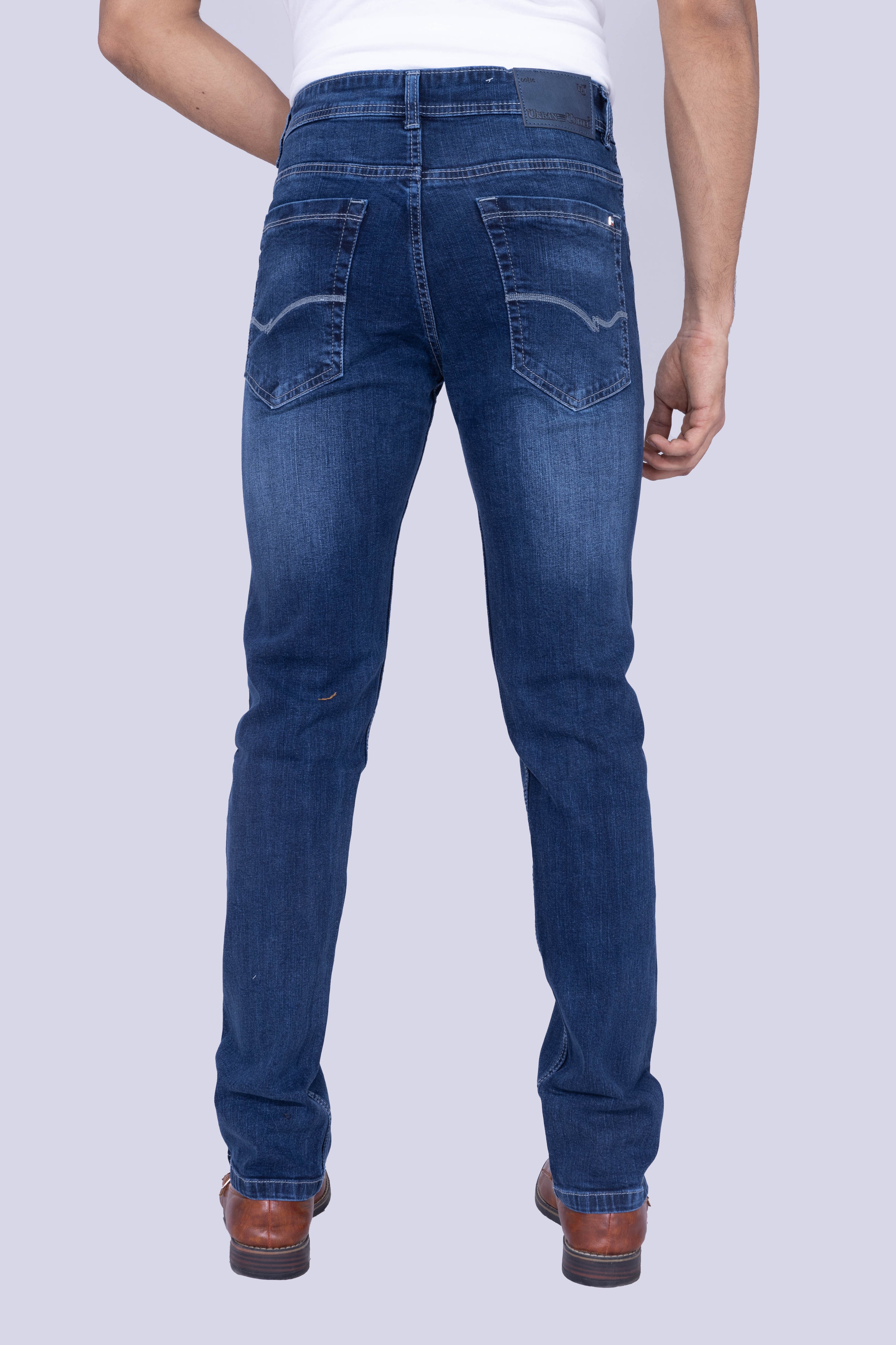 Vintage Depth of Mid-Wash Blue Regular Fit Jeans