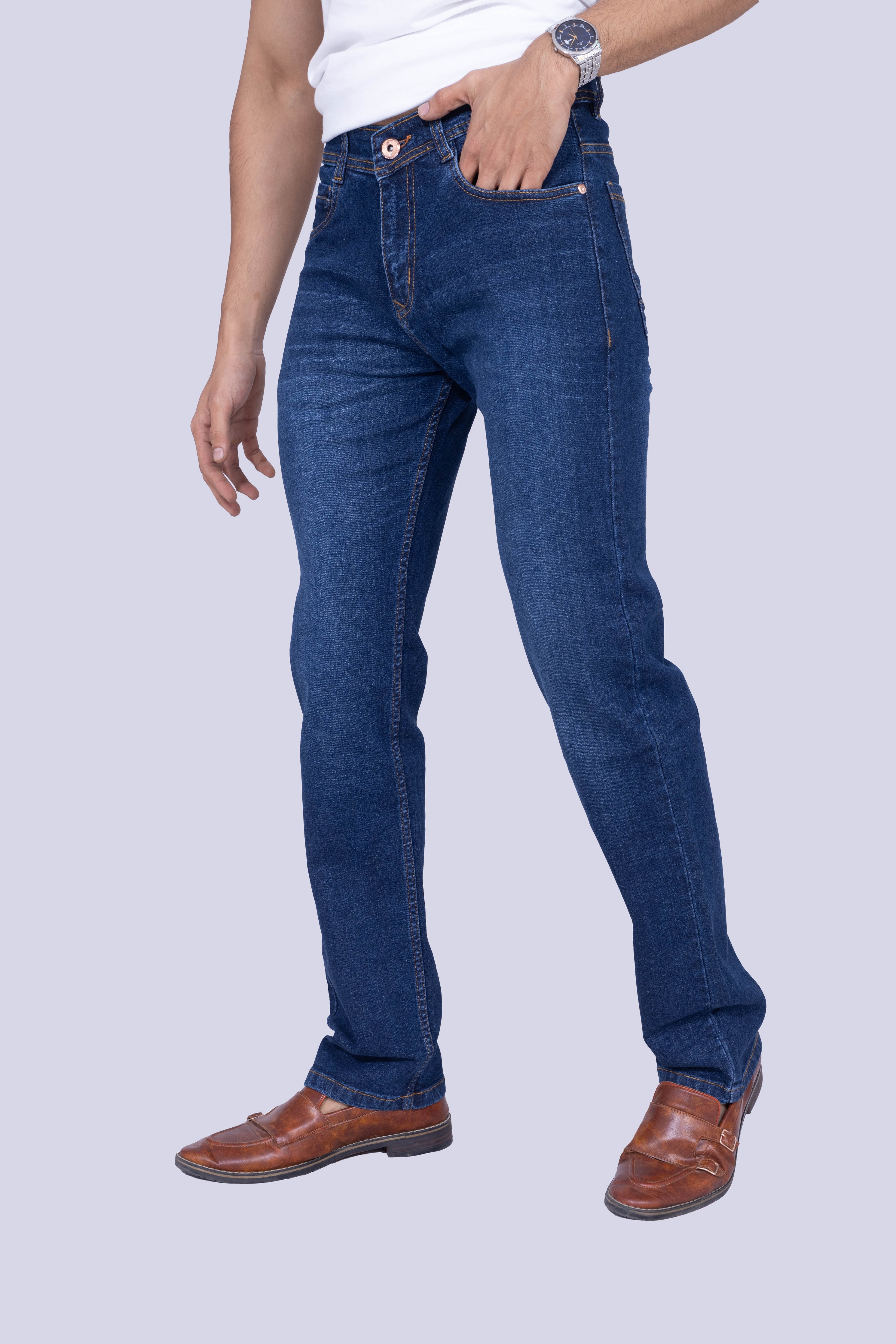 Vintage Classic Blue Straight Fit Jeans