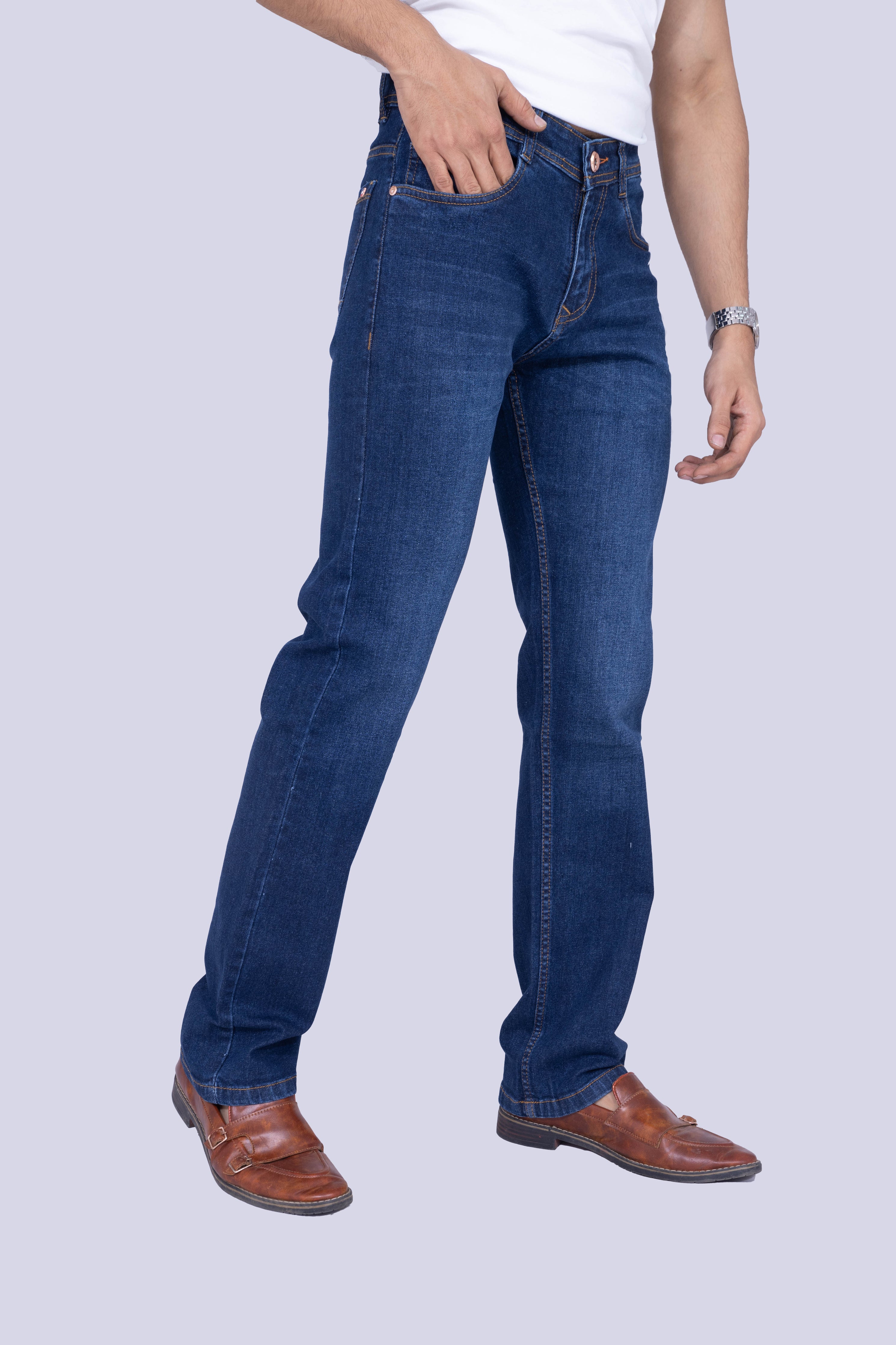 Vintage Classic Blue Straight Fit Jeans