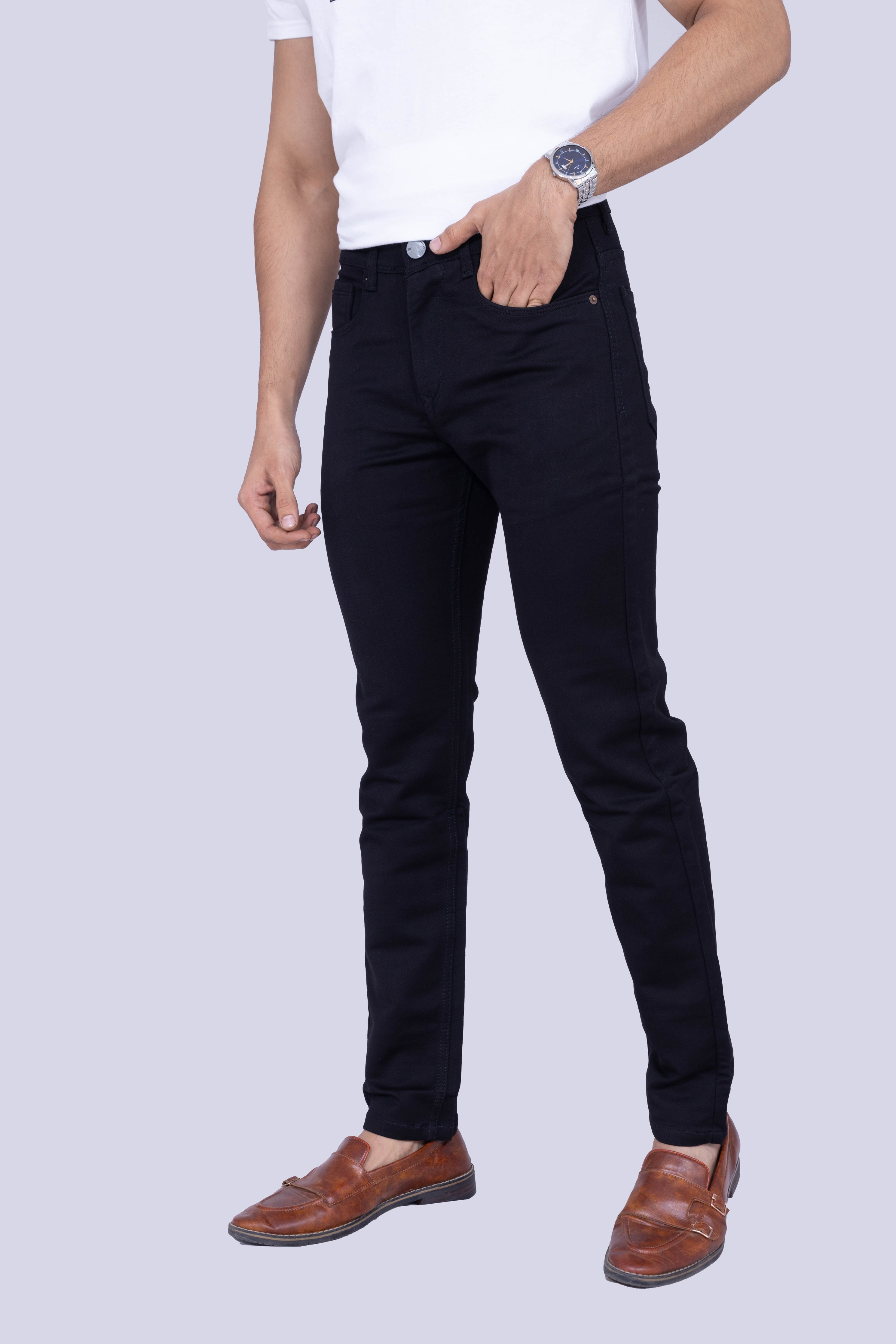 Knit Jet Black Narrow fit Jeans – Urban United