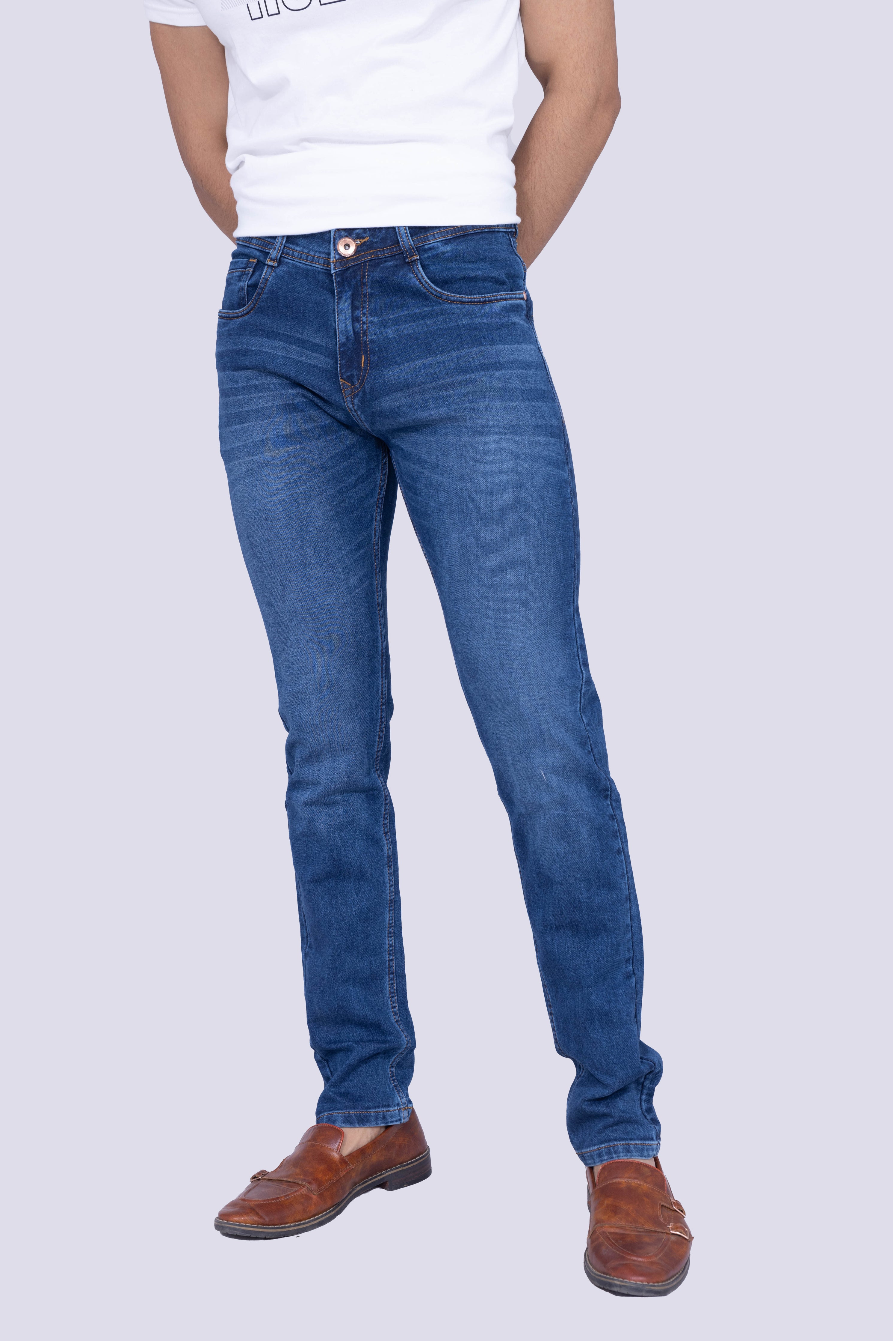 Knit Classic Mid Blue Regular Fit Jeans