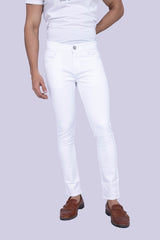 Knit Pure White Narrow Fit Jeans