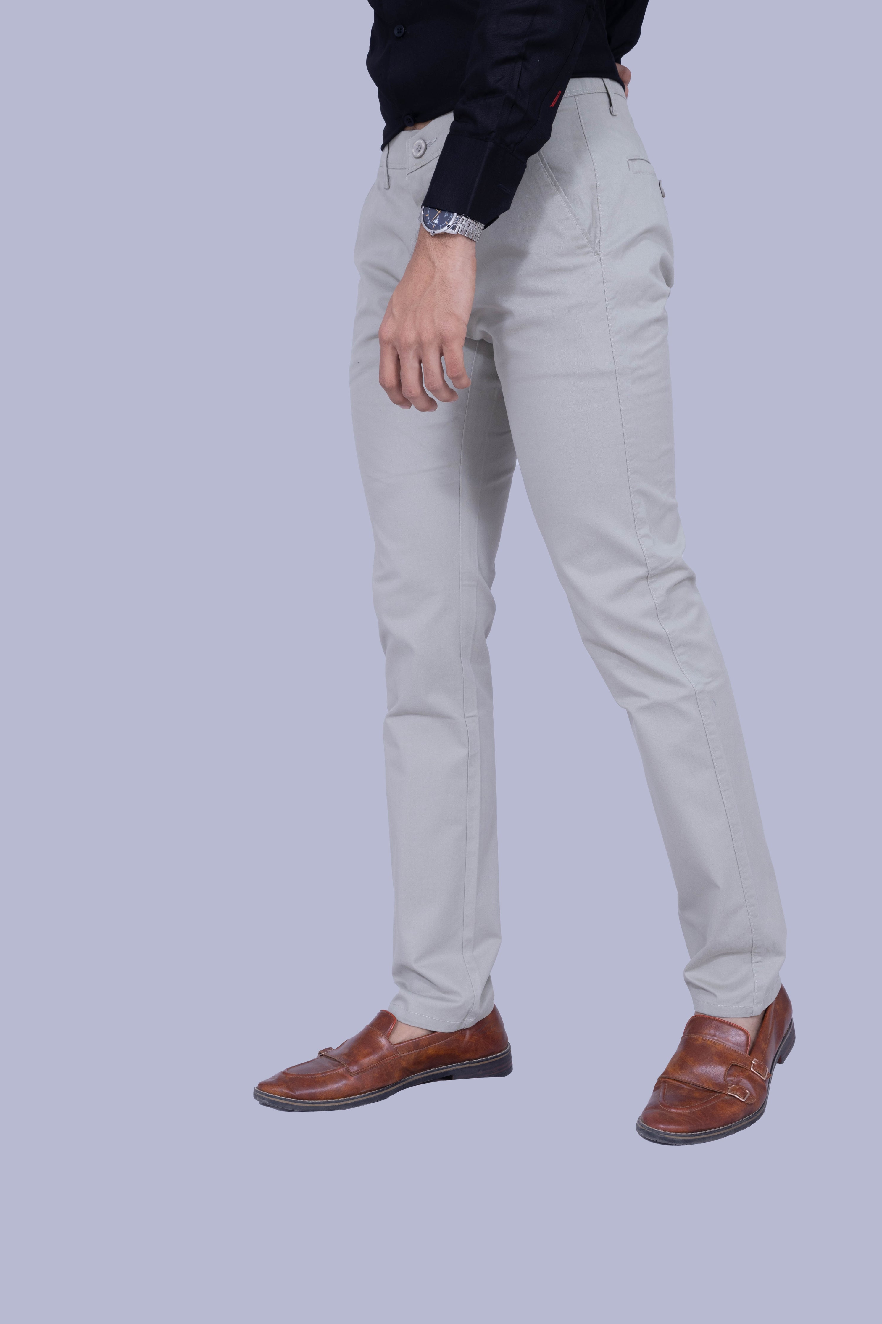 Light Beige Regular Fit Cotton Chinos