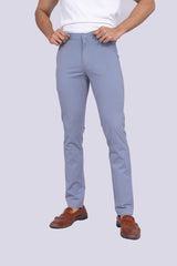 Mid Toned Grey Regular Fit Cotton Chinos
