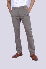 Earthy Greenish Brown Regular Fit Cotton Chinos