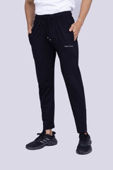 Classic black track pants for men with draw string