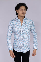 Black & Blue fingerprint pattern shirt for men