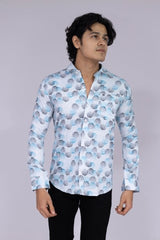 Black & Blue fingerprint pattern shirt for men