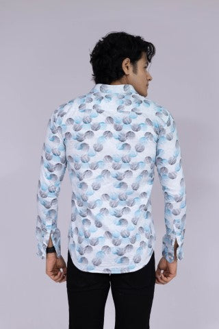 Black & Blue fingerprint pattern shirt for men