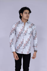Wavy diagonals pattern shirt for men