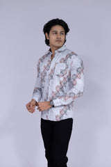 Wavy diagonals pattern shirt for men