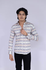 Horizontal multi-colour printed shirt