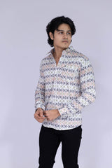 Horizontal multi-colour printed shirt