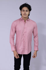 Solid pink shirt for men