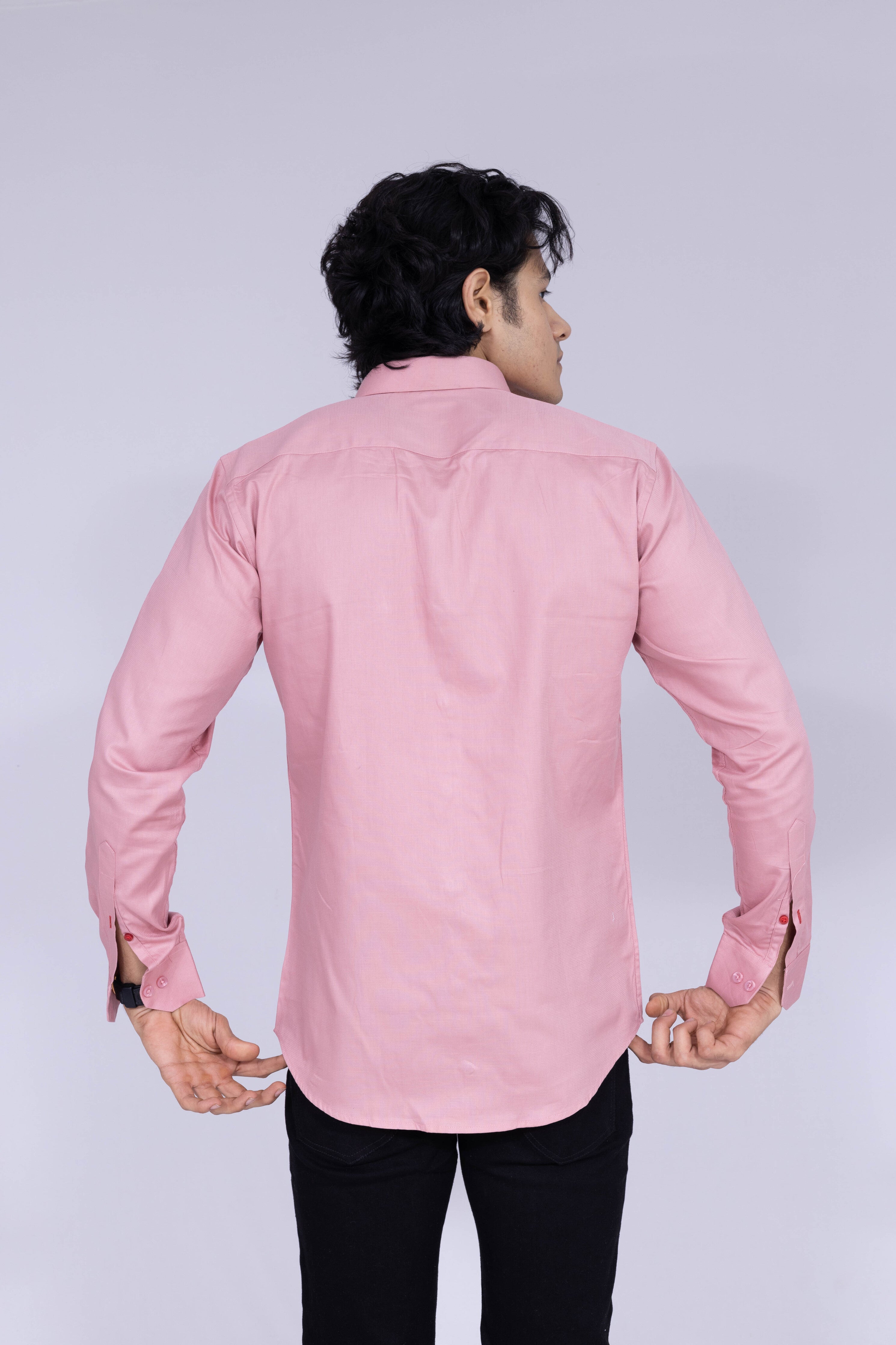 Solid pink shirt for men