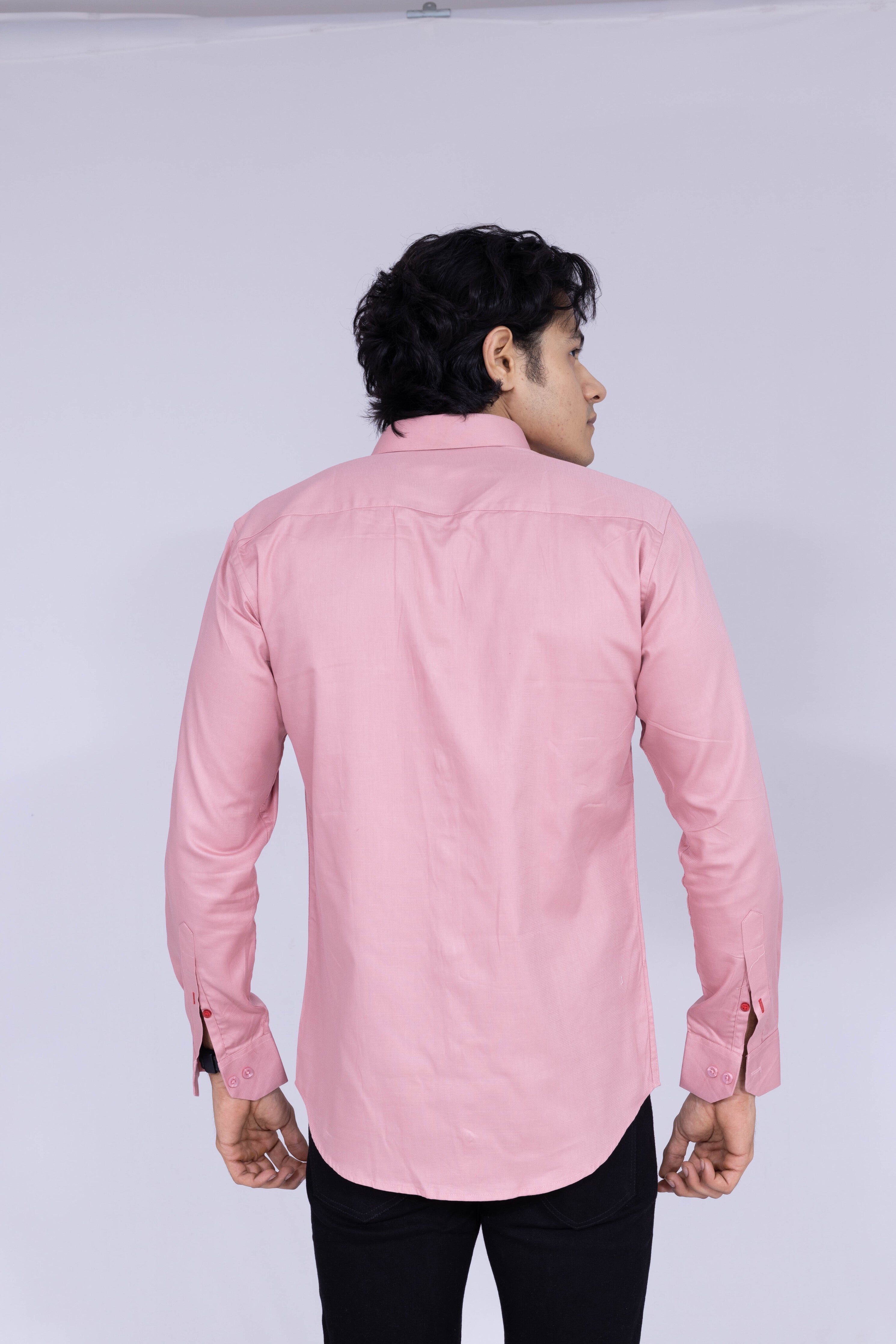 Solid pink shirt for men