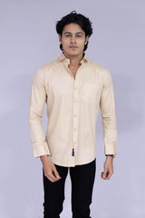 Solid beige shirt for men