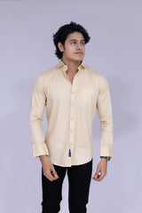 Solid beige shirt for men