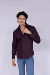 Solid dark purple shirt